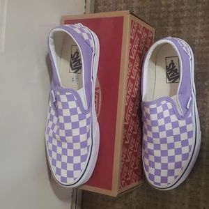 Vans-Classic Slip-on Skate Shoes Checkerboard/Violet